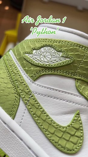 Air Jordan 1 Mid Green Python Sneaker - Summer Fashion Footwear