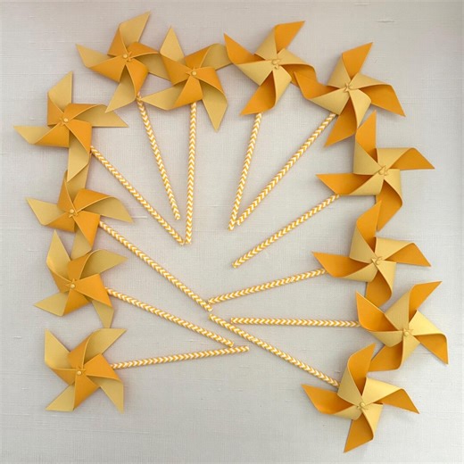 Retro Yellow Pinwheels: Here Comes the Son, First Trip Around the Sun, First Birthday Pinwheels, Baby Showers - Etsy