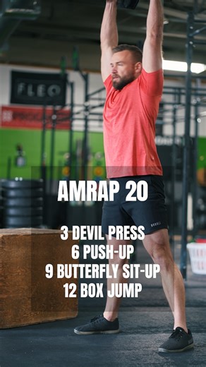 AMRAP 20 Minutes 👊 How many rounds can you get? 3 Devil Press 6 Push-Ups 9 Sit-Ups 12 Box Jumps 📩 Share this with your crew! #dumbbellworkout #functionalfitness #cardioworkout | OnlineWOD