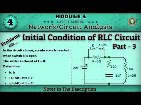 4 Part-3 Problems on Initial Condition RL,RC Circuit Analysis Module 3 | Network Analysis 3rd Sem