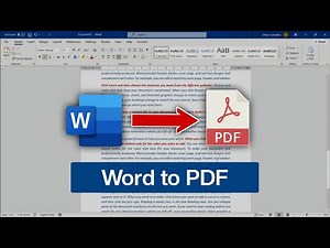 How to Convert Word File into PDF | Word to PDF Convert