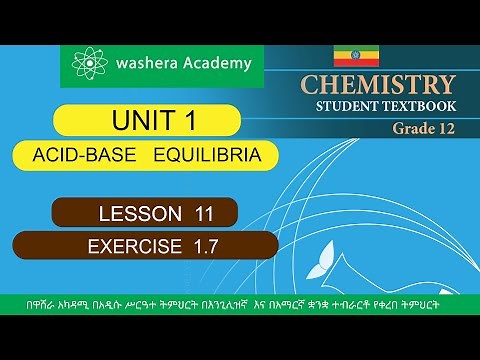 CHEMISTRY GRADE 12 UNIT 1 LESSON 11 EXERCISE 1.7