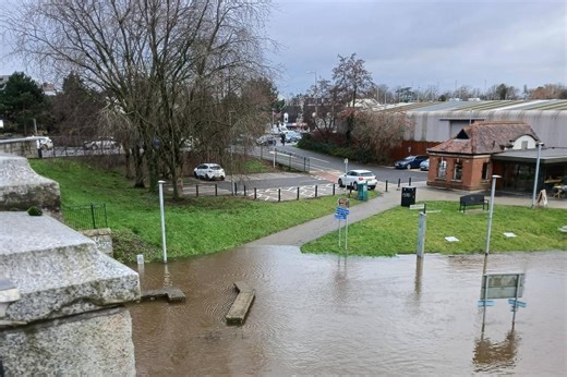 Images capture the River Bann in Portadown at high levels after intense rain