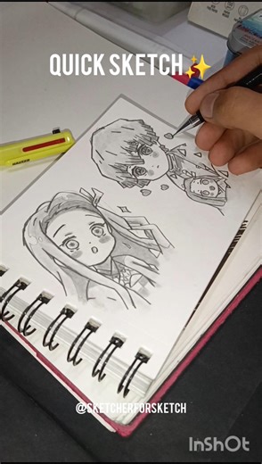 WAIT FOR THE END 😱🔥 I Drew Nezuko Kamado & Zenitsu Agatsuma in 60 Seconds… ⚡💖 #DemonSlayer #Shorts