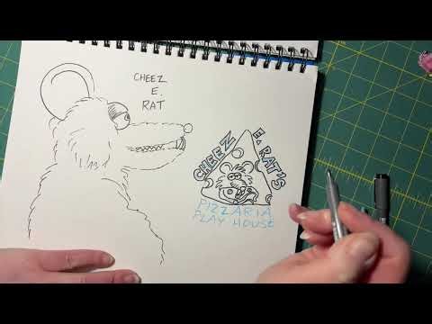 Brainstorming sketch: Cheez E Rat logo design