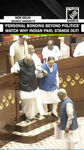 Moment! Leader of House JP Nadda extends support to LoP Kharge to reach his seat in Rajya Sabha