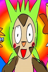 Los Pokémon iniciales en acción: Chespin, Mudkip y Fennekin