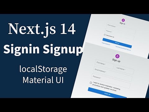 Next.js Login & SignUp Page | Local Storage | Material UI | Next.js Tutorial