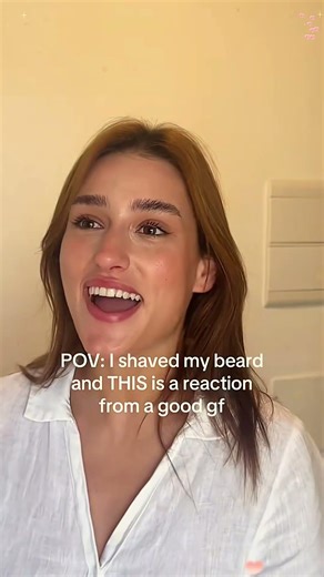 Shave and surprise my girlfriend❤️🤣 #music #beard #couple #shave #shavebeard