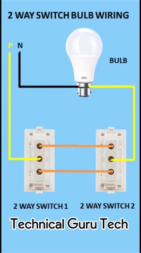 two way switch connection #parvej #technical #guru #tech