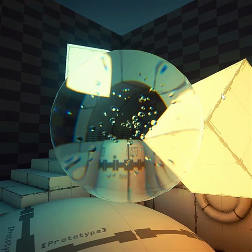 Glass with bubble particles, Unity URP.🫧 ++ refraction, dispersion, scattering...