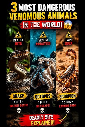 3 Most Dangerous Venomous Animals in the World 😳 (Deadliest Creatures Explained!)