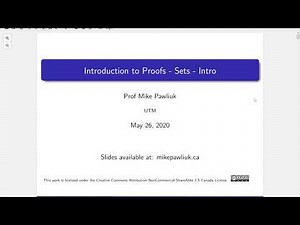 Intro to Proofs - Sets - Intro Part 1/2