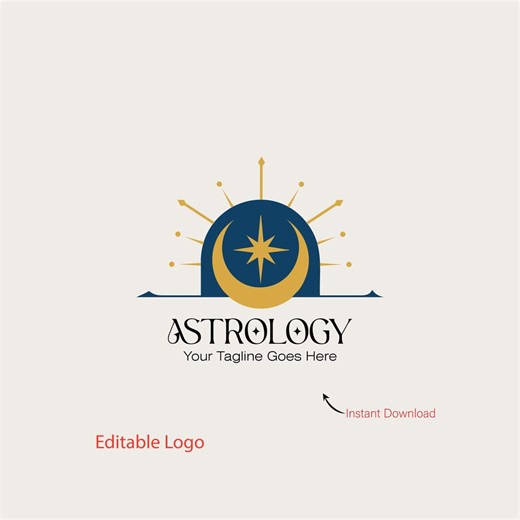 Astrology & Spiritual Logo Design / Minimal Celestial Branding - Etsy