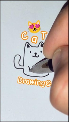 Easy Doodle For Beginners | Funny Cat 😺