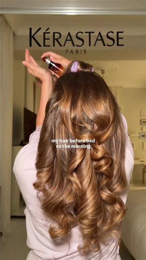 overnight blowout bun to wake up with the shiniest princess hair on holiday 🎀✨#overnightviralvideo