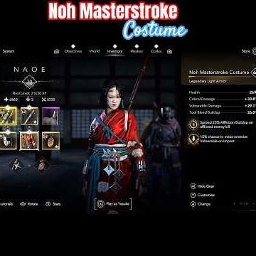 Triple Bo Staff Assassination and Combat with Noh Masterstroke Costume | Engravings | AC Shadows
