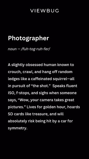 Are you a real photographer? The dictionary doesn’t lie! . ✨ Discover more on @viewbug – where creativity is rewarded and every member is approved. 🏷️ Tag #viewbug for your chance to be featured. . #photographer #photooftheday #lifeofaphotographer #photographytips #dearphotographer #photographylife #photoshootlover #photoshooter #viewbug #photography #visualoflife #behindthescenes #photographylovers #photoshootsession #phototips #featurecreature #vsco #portraitoftheday #destinationphotographer 