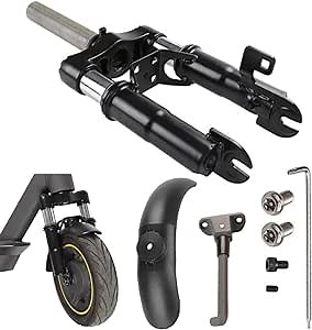 YBang Upgrade Front Suspension Kit Spring Fork for Segway Ninebot Max G30 / G30LP Electric Scooter Shock Absorption Parts Anti-Vibration Accessories, with Mudguard and Foot Stand