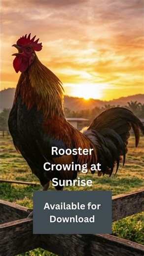 Rooster Crowing at Sunrise 🌅 Farm Morning Sound Effect | Real Countryside Nature Audio Free Download