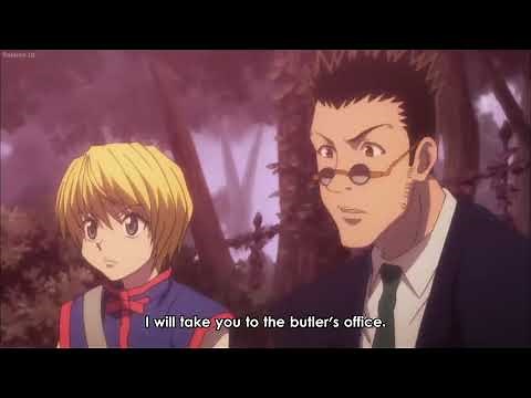 The Zoldyck Mansion. Gon saves killua