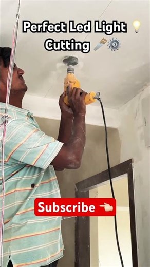 LED Light Perfect Cutting in Gypsum Ceiling 🔥 | Clean Finish #Shorts