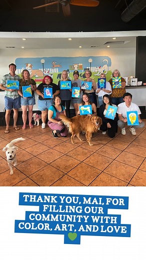  A heartfelt thank you to Phuong-Mai “Mai” Blasich (@pmbq) — the artist behind our Pup Plaza mural and beloved Paint Your Pet classes! Watch the mural come to life → https://bit.ly/PupPlazaMural #SVPetProject #PupPlaza #pmbq #CommunityArt #PaintYourPet #ThankYou | Silicon Valley Pet Project | Facebook