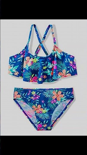 Big Girls Two Piece Swimsuits Floral Bikini Set
