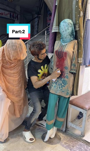 Part:2 dress 👗 pr colour spray lagana mengha par gya 😱#tiktokusa🇺🇸 #fun #usa🇺🇸 #viral #billu @Billu Dgk