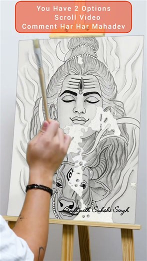 Shiv Ji Drawing ❤️ #art #painting #viral #trendingart #mahadev #kantara