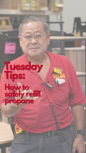 Propane safety is a must! Before you bring in your tank for a refill, follow these tips to ensure a smooth and secure process: Check the date, inspect for rust, and make sure all labels are legible. When transporting, keep it secured and upright.  At home, store it outdoors in a well-ventilated area. If you have questions, ask us! Our team is here to help!  #TeamMemberTips #CityMill | City Mill Co., Ltd. | Facebook