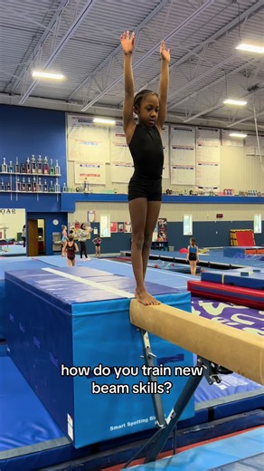 Add a Smart Spotting Block to the end of your beam to train skills with confidence ⭐️ #tumbltrak #gymnastics #innovation #trainsmart