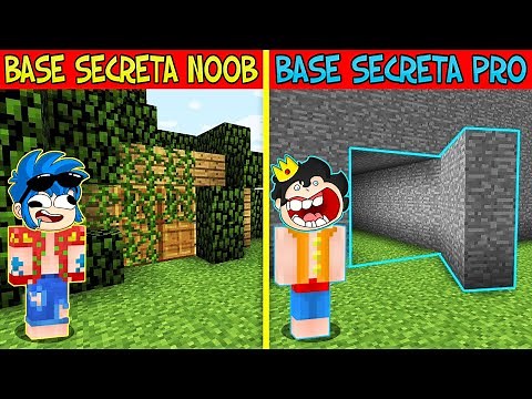 NOOB VS PRO VS BASE SECRETA 😱😂 CONSTRUIMOS LA MEJOR BASE SECRETA DE MINECRAFT