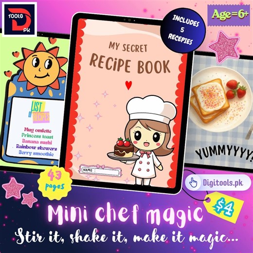 Kids Recipe Book Printable | Interactive Cooking Activity | 5 Easy Recipes (digital Download) - Etsy
