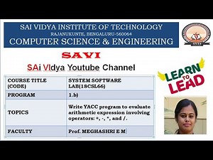 YACC program to evaluate arithmetic expression involving operators: +, -, *, and /.