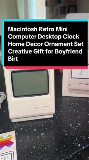 Macintosh Retro Mini Computer Desktop Clock Home Decor Ornament Set Creative Gift for Boyfriend Birthday Unique Design USB Connection, Desktop electronic clock, Usb powered clocks, Digital clock #desktop #tiktokmademebuyit #digitalclock #clock #birthdaygift
