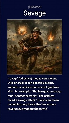 English word 'savage' adjective B2
