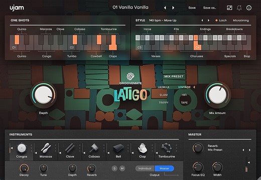 Groovemate LATIGO by UJAM - Latin Percussion Kit VST3 Audio Unit AAX