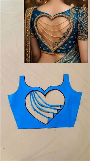 Heart shape blouse design cutting ✂️#blouse #trend #fashion #silaisikhe #diy #art#viralshorts #heart