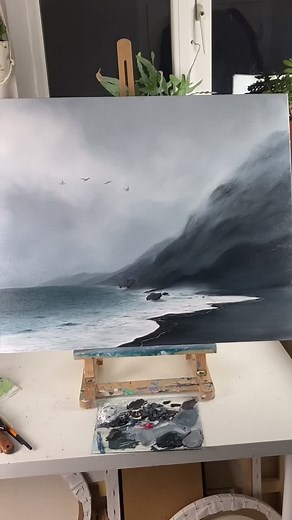 ‘Depth Over Distance’ is now available on my site🦋✨ #oceanartist #paintingprocess #seascapepainting #oceanart #oilpaintingart