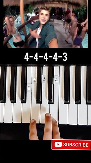 Beauty And A Beat (Part-2) - EASY Piano Tutorial #shorts #pianotutorial