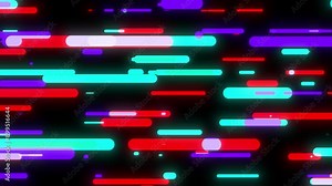 Seamless loop of 2D animation of glowing lines streaming across the screen. Glowing violet and blue sci-fi retro motion design with neon laser rays. Futuristic hi-tech background. Seamless looping Stock Video