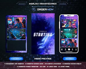 Animated Galaxy Tiktok Live Overlay: Vertical Stream Scenes for OBS, Vtuber (digital Download)) - Etsy