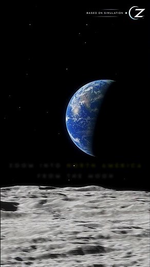 Zoom Into North America From The Moon #spacezoom #cosmiczoom #northamerica