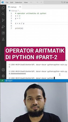 Operator aritmatika di Python (part-2) #kuliahdatasains #datasains #tutoriapython #aritmatika #data
