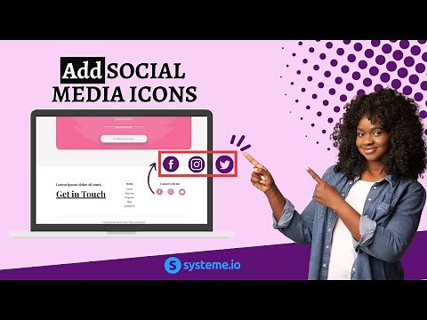 Add social media icons to website - Systeme.io landing pages