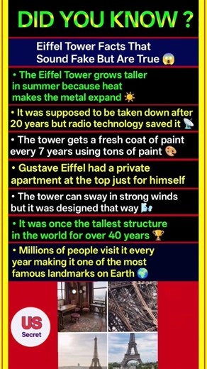 8 Secrets About the Eiffel Tower You Didn’t Know 😳