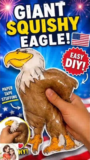 DIY GIANT Squishy Eagle! 🦅 Easy Paper Craft ❤️ #squishyasmr