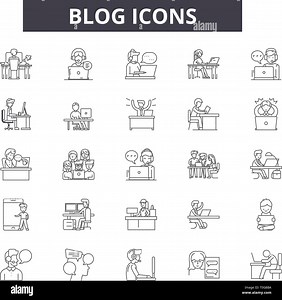 Blog line icons for web and mobile design. Editable stroke signs. Blog  outline concept illustrations Stock Vector Image & Art - Alamy