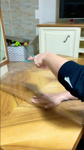 Table as Good as New: Apply Clear PVC Protective Film in 30 Seconds! #shorts #short